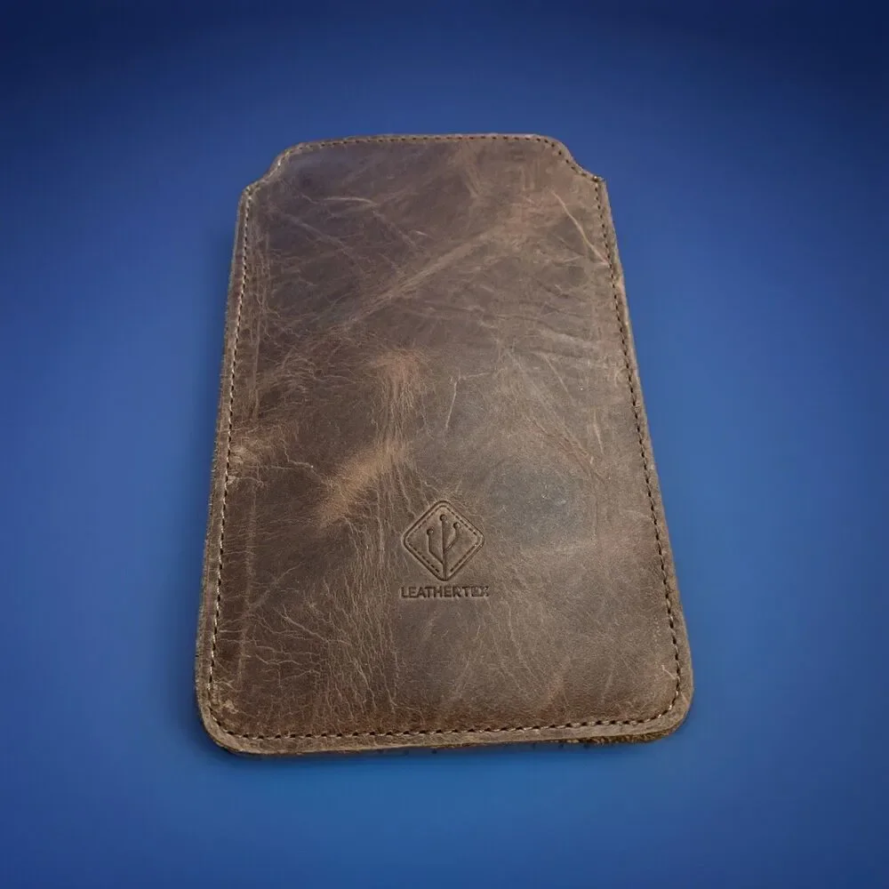 LeatherTex Slide In Wallet- Bourbon Brown